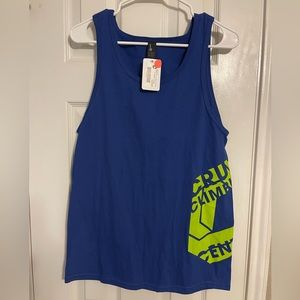 NWT Crux Climbing Gym blue S tank shirt